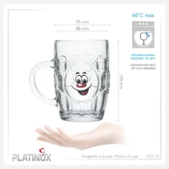 Biergläser 0,5L (max 700ml) Mit Henkel Und Lustigen Motiven Set 6 Teilig Bierkrug Karnevalsgläser -Tassenladen 1995dada968e4da0ce3d57d415e8ee58