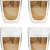 Latte Macchiato-Gläser 400ml Doppelwandig Isolierglas Extra Lang Warmhaltend Maße ≈9 X 14cm (4 Stück) -Tassenladen 1d33ed196dfcb57e91b0ef4a9aec62ce