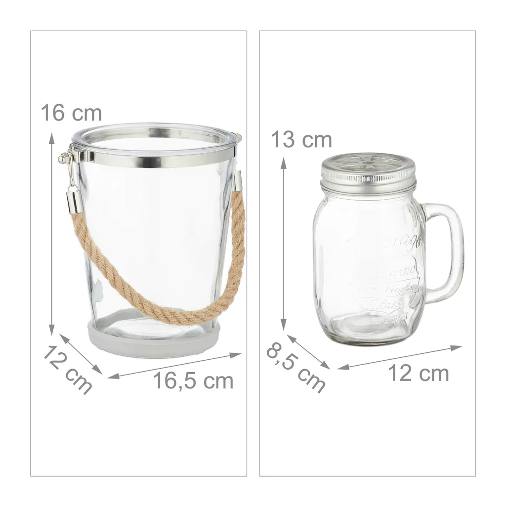 Relaxdays 4 Trinkgläser Mit Deckel Und Zubehör 6 Relaxdays 4 Trinkgläser Mit Deckel Und Zubehör – Bild 4