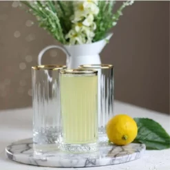 Pasabahce Elysia Golden Touch Long Drink Gläser 4-teiliges Set Mit Goldrand 280ml -Tassenladen 27fbee4410dcc648f24a6bae4243602f