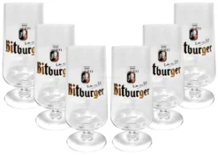 Bitburger Kelch Tulpen Glas Gläser-Set - 6x Biertulpen 0,3l Geeicht