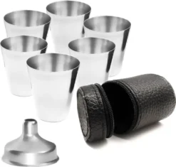 Outdoor Saxx® - 8-Teiliges Edelstahl-Becher Set, 6 Unzerbrechliche Schnaps-Becher, Schnaps-Gläser Aus Metall, Metall-Becher Mit Einfüll-Trichter Und Leder-Tasche, Ideales Flachmann-Zubehör 9 Outdoor Saxx® - 8-Teiliges Edelstahl-Becher Set, 6 Unzerbrechliche Schnaps-Becher, Schnaps-Gläser Aus Metall, Metall-Becher Mit Einfüll-Trichter Und Leder-Tasche, Ideales Flachmann-Zubehör -Tassenladen 2e9508b6198bd8338a3f9dda89430a3d