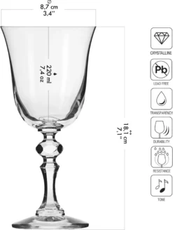 KROSNO Krista Kleine Rotweingläser, 6er-Set, 220 Ml -Tassenladen 3427006fb051c17bf5db21db1d8fa36f