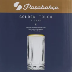 Pasabahce Elysia Golden Touch Long Drink Gläser 4-teiliges Set Mit Goldrand 280ml -Tassenladen 3a6c4bd59b6ebff76e5bf14169b6b6dd