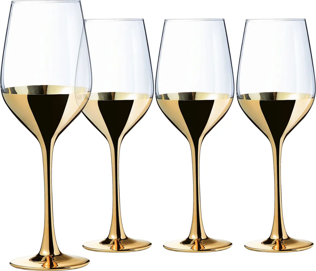 CreaTable 23461 Golden Days Weinglas 350 Ml, Klar (4er Pack) 3 CreaTable 23461 Golden Days Weinglas 350 Ml, Klar (4er Pack)