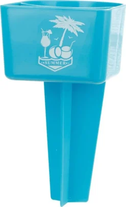 Strand Getränke Und Smartphone Halter Becher Kunststoff Grün Oder Türkis, Farbe:türkis