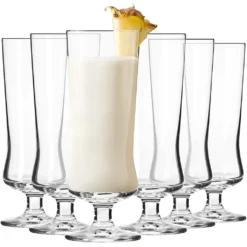 KROSNO Pina Colada CocktailglĂ€ser LongdrinkglĂ€ser | Set Von 6 | 300 ML | Avant-Garde Kollektion | Perfekt FĂŒr Zuhause, Restaurants Und Partys | SpĂŒlmaschinenfest