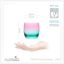 Trinkgläser Rosa-Türkis Aus Glas Bunt Set 6 Stück 200ml (max.320ml) Wassergläser -Tassenladen 485518035fde53054af46552882e5e1a