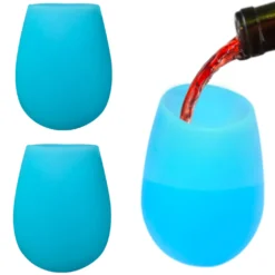 6er Set 200ml Unzerbrechlich Blau Silikon Biergläser Whisky GläSer Wein Becher Stammlos Weinbecher Tasse -Tassenladen 499b02003780d07132a6817e072b5a18