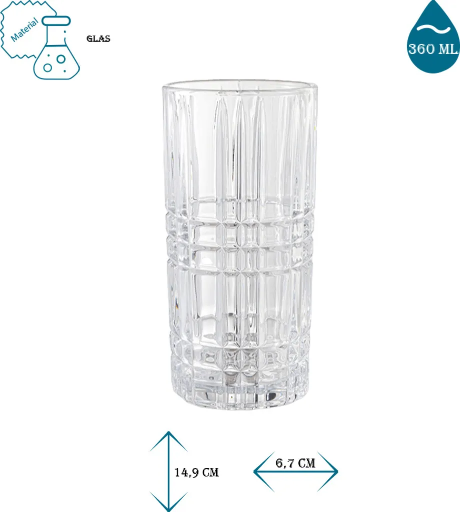 Kadum Cocktailgläser 6er Set Longdrinkgläser 360 Ml Longdrinkbecher Gläser Longdrink 4 Kadum Cocktailgläser 6er Set Longdrinkgläser 360 Ml Longdrinkbecher Gläser Longdrink – Bild 2