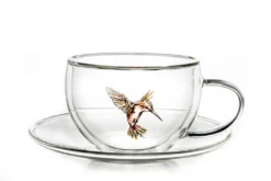 Creano 6er-Set Thermo-Tasses "Hummi" Für Tee/Latte Macchiato, Doppelwandig, Mit Kolibri-Muster | 250ml In Exklusiver Geschenkpackung -Tassenladen 5541a7f90fa205521df429b841793929