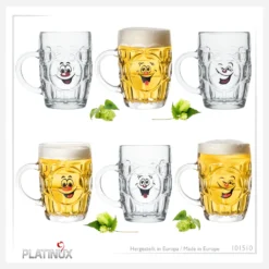 Biergläser 0,5L (max 700ml) Mit Henkel Und Lustigen Motiven Set 6 Teilig Bierkrug Karnevalsgläser -Tassenladen 56be31abf7667f27dfa66f8316f31bd9