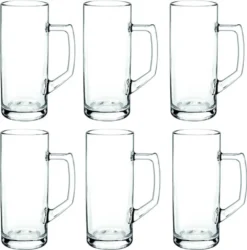 Borgonovo 12002620 Reno Bierseidel, Bierkrug, Bierglas, 645ml, Mit Füllstrich Bei 0,5l, Glas, Transparent, 6 Stück -Tassenladen 5fbe9e38a9ed30fd23e03201fe0c0089