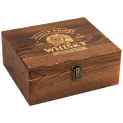 Whisky Geschenk-Set Mit 2 Gläsern, Eiswürfeln Aus Edelstahl, Zange, Samtbeutel In Einer Schönen Holzbox -Tassenladen 62e95a1318c5e3db3ef9bcb74b9358b4