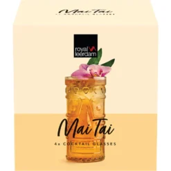 James Cooke Mai Tai Cocktailset, 5 Teilig, Bestehend Aus 4 Mixgläser 44 Cl Für Cocktails + 1 Shaker 0,7 Liter Edelstahl, Spülmaschinenfest