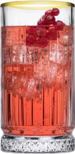 Pasabahce Elysia Golden Touch Long Drink Gläser 4-teiliges Set Mit Goldrand 280ml -Tassenladen 656f4ba36760478c22541e4523874007