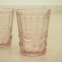 Wassergläser Solange Reliefmuster 6xSet Rosa Transparent 265ml