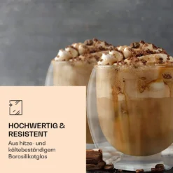 6x 410ml DUOS Doppelwandige JUMBO-Thermogläser Für Latte Macchiato, Cappuchino -Tassenladen 704a914295a38e0f3ca05abbee369074