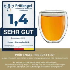 Creano Doppelwandige Gläser 400ml „DG-Bauchig“, 4er Set, Großes Thermoglas Doppelwandig Aus Borosilikatglas, Kaffeegläser, Teegläser, Latte Gläser, Doppelwandgläser -Tassenladen 74dd3c40097948cdd458babf89896ccd
