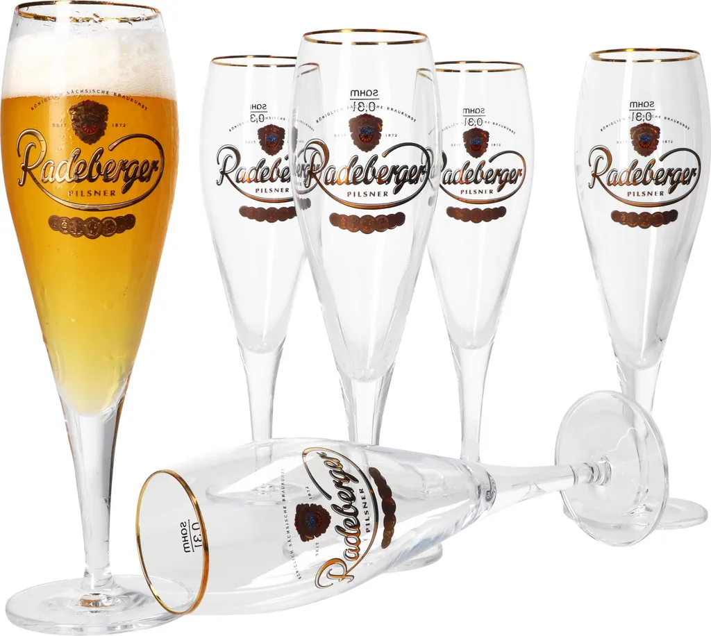 Van Well 6x Radeberger Pilsener Biergläser 0,3L Geeicht Pilstulpe Bierpokal Beer 3 Van Well 6x Radeberger Pilsener Biergläser 0,3L Geeicht Pilstulpe Bierpokal Beer