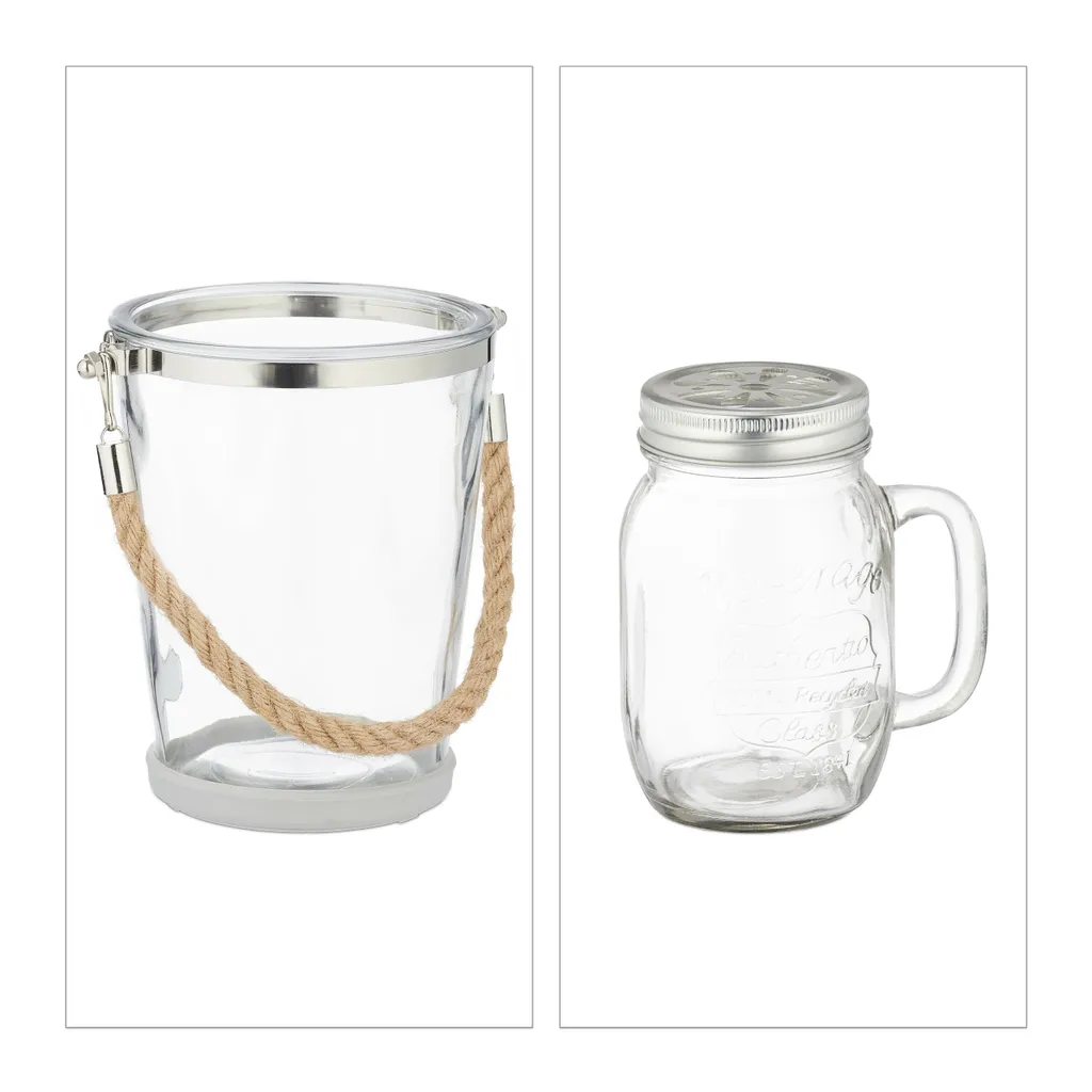 Relaxdays 4 Trinkgläser Mit Deckel Und Zubehör 11 Relaxdays 4 Trinkgläser Mit Deckel Und Zubehör – Bild 9