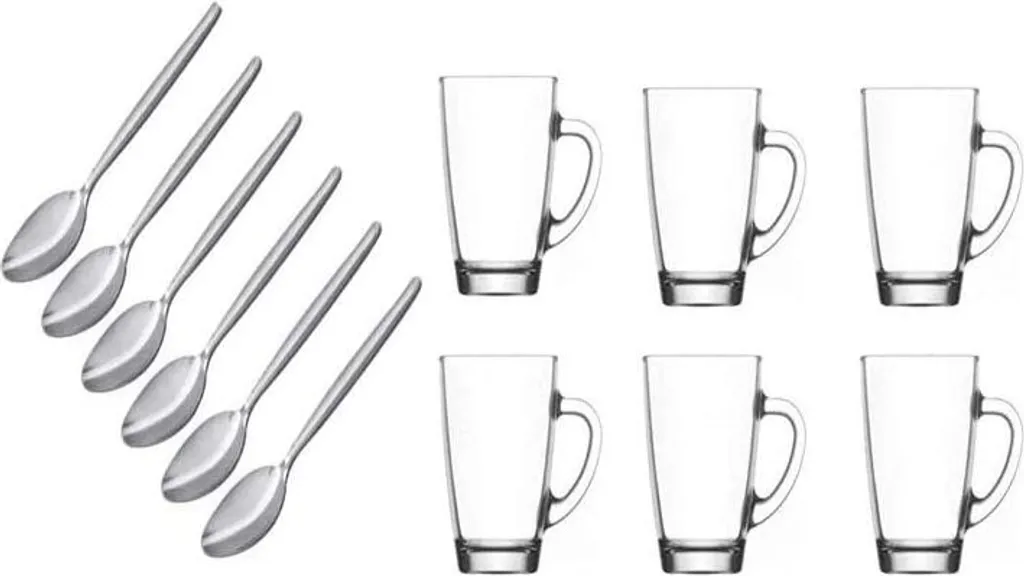 6 Kaffeegläser 300ml Mit Henkel Mit 6 Löffel Teegläser Latte Macchiato Gläser 3 6 Kaffeegläser 300ml Mit Henkel Mit 6 Löffel Teegläser Latte Macchiato Gläser