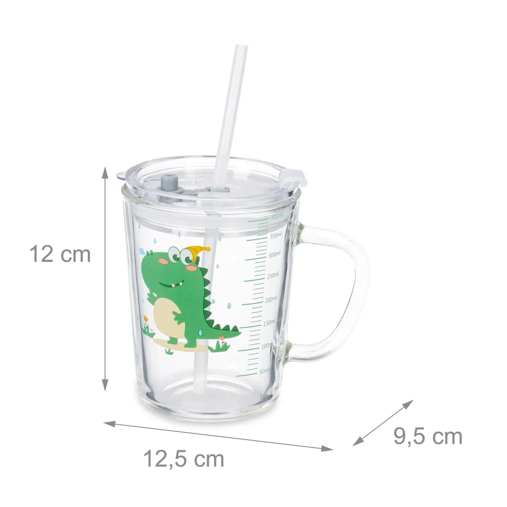 Relaxdays 2er Set Kindergläser Mit Dinomotiv 6 Relaxdays 2er Set Kindergläser Mit Dinomotiv – Bild 4