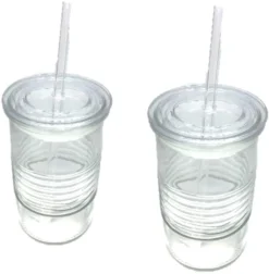 Glasbecher Mit Deckel & Glashalm, 4er Set 440 Ml, Spülmaschinenfest, Trinkglas, Transparent -Tassenladen 846e692ee9323019d8f2026826acf6aa