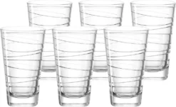 LEONARDO 019450 Vario Struttura Longdrinkbecher, Glas, 280 Ml, Klar (6 Stück) -Tassenladen 87790af74dcfc3cbb2fd727001c4ebf5