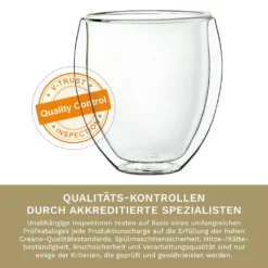 Creano Doppelwandige Gläser 400ml „DG-Bauchig“, 4er Set, Großes Thermoglas Doppelwandig Aus Borosilikatglas, Kaffeegläser, Teegläser, Latte Gläser, Doppelwandgläser -Tassenladen 887796dac69dbb4822d5bb9f23a63f32