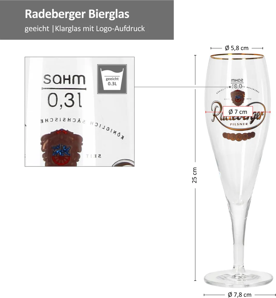 Van Well 6x Radeberger Pilsener Biergläser 0,3L Geeicht Pilstulpe Bierpokal Beer 8 Van Well 6x Radeberger Pilsener Biergläser 0,3L Geeicht Pilstulpe Bierpokal Beer – Bild 6