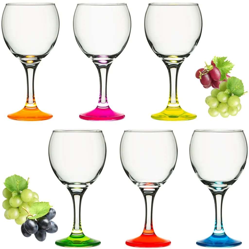 Trinkgläser Bunt Aus Glas Weingläser Mit Buntem Stiel 220ml Set 6-Teilig Getränkeglas Wasserglas Weißweingläser 3 Trinkgläser Bunt Aus Glas Weingläser Mit Buntem Stiel 220ml Set 6-Teilig Getränkeglas Wasserglas Weißweingläser