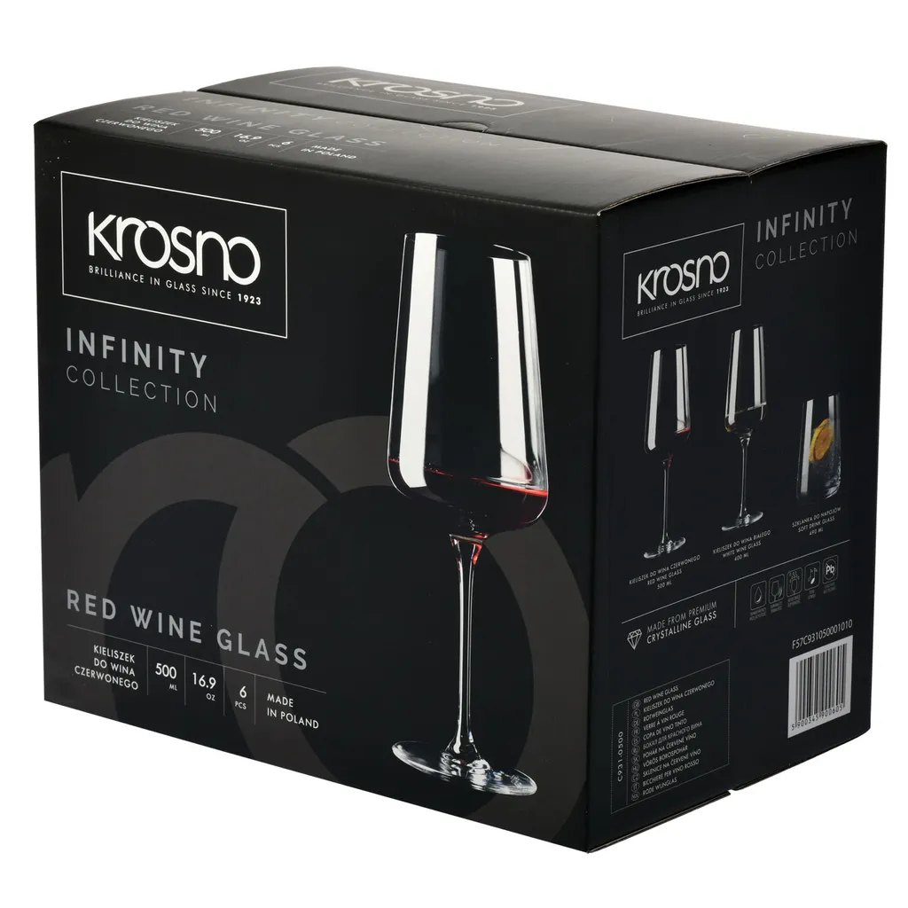 KROSNO Infinity Rotweingläser, 6er-Set, 500 Ml 10 KROSNO Infinity Rotweingläser, 6er-Set, 500 Ml – Bild 8