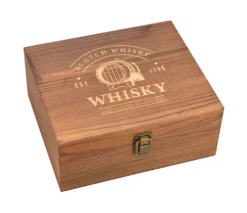 Whisky Geschenk-Set Mit 2 Gläsern, Eiswürfeln Aus Edelstahl, Zange, Samtbeutel In Einer Schönen Holzbox -Tassenladen 95ce63a5eab960339b1c56b8e6d3a363