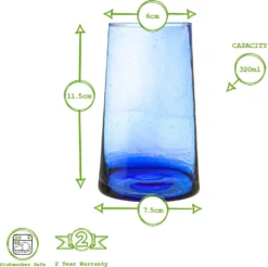 Nicola Spring 6 Stück Merzouga Recycled Longdrinkgläser Set - Trinkglas - 320ml - Blau 8 Nicola Spring 6 Stück Merzouga Recycled Longdrinkgläser Set - Trinkglas - 320ml - Blau -Tassenladen a4b8bbfc57a039a3ceb03ba9c37b6e91