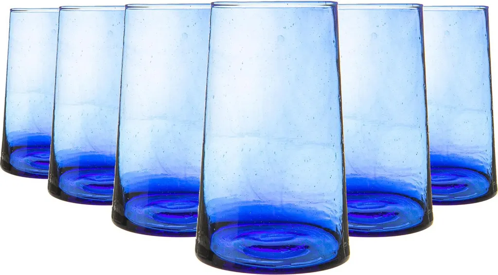 Nicola Spring 6 Stück Merzouga Recycled Longdrinkgläser Set - Trinkglas - 320ml - Blau 3 Nicola Spring 6 Stück Merzouga Recycled Longdrinkgläser Set - Trinkglas - 320ml - Blau