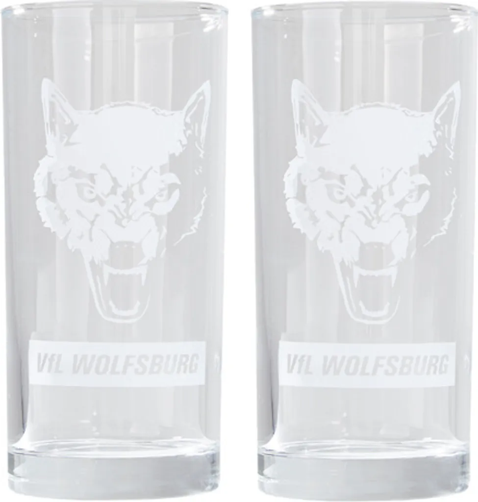 VFL Wolfsburg Trinkglas Wolf 2er-Set 3 VFL Wolfsburg Trinkglas Wolf 2er-Set