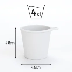 SoPro 12x Schnapsbecher Plastik 4 Cl Wiederverwendbar - Shotgläser 40 Milliliter Weiß - Mehrweg Schnapsglas Zum Umhängen -Tassenladen b8e1a0a76afd428ed560c20b29d829b0