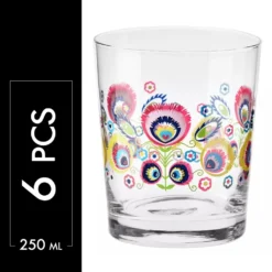 KROSNO Folk Bunt Wassergläser, 6er-Set, 250 Ml -Tassenladen b9153430f9e9125f1ca46973b96a0491