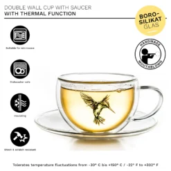 Creano 6er-Set Thermo-Tasses "Hummi" Für Tee/Latte Macchiato, Doppelwandig, Mit Kolibri-Muster | 250ml In Exklusiver Geschenkpackung -Tassenladen c0f9100687b6b7f1e8a6e4379c61a52c