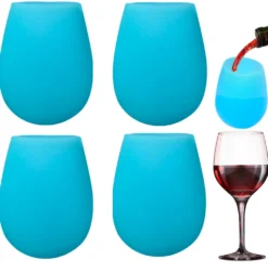 6er Set 200ml Unzerbrechlich Blau Silikon Biergläser Whisky GläSer Wein Becher Stammlos Weinbecher Tasse -Tassenladen d3807a29eb1b39ee19d6635ab4679221