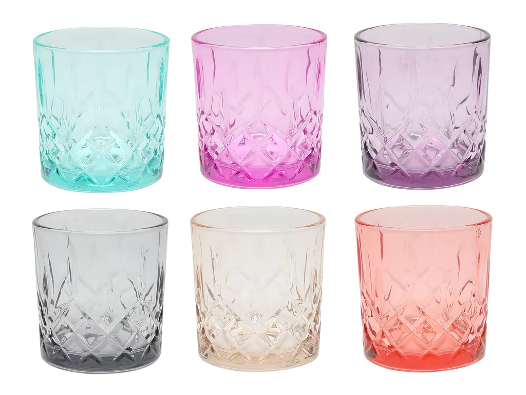 Trinkglas Bunt 345ml - Im 6er Set - Spülmaschinenfeste Gläser 2 Trinkglas Bunt 345ml - Im 6er Set - Spülmaschinenfeste Gläser