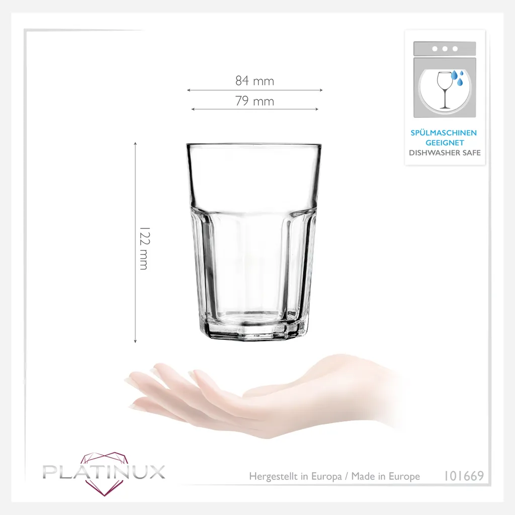 Allzweck-Trinkgläser 350ml (max.360ml) Set 6-Teilig Aus Glas 6 Allzweck-Trinkgläser 350ml (max.360ml) Set 6-Teilig Aus Glas – Bild 4