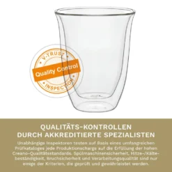 Creano Doppelwandige Gläser 250ml „DG-V“, 4er Set, Thermoglas Doppelwandig Aus Borosilikatglas, Kaffeegläser, Teegläser, Latte Gläser, Doppelwandgläser -Tassenladen e85207c31930001cba1fe1124834b375 1