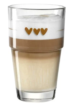 LEONARDO 043467 Solo Latte Macchiato Becher Mit Motiv Herzen, Glas, 410 Ml, Klar -Tassenladen ec61fef1c6750c2aebb7615c9eb3d791