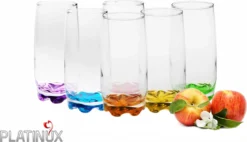 Trinkgläser Aus Glas 350ml (max.390ml) Set 6 Teilig Bunter Boden Wassergläser Saftgläser -Tassenladen f089780ef5ef9569cd9434d05cc5dc92