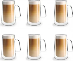 ThermoglÀser Doppelwandig 6er SET Latte Macchiato Espresso VIALLI DESIGN 300ml