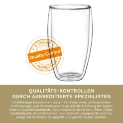 Creano Doppelwandiges Thermoglas 400ml „DG-SH“, Großes Doppelwandglas Aus Borosilikatglas, Doppelwandige Kaffeegläser, Teegläser, Latte Gläser 4er Set -Tassenladen f9ba8fbb52f66c9f03f9a509e3e9c3ef