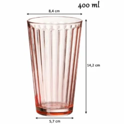 Ritzenhoff & Breker Longdrinkglas Lawe, Becher, Trinkglas, Glas, Rosa, 400 Ml, 164459 -Tassenladen fb10984cc80f261d3f274200d37095a0