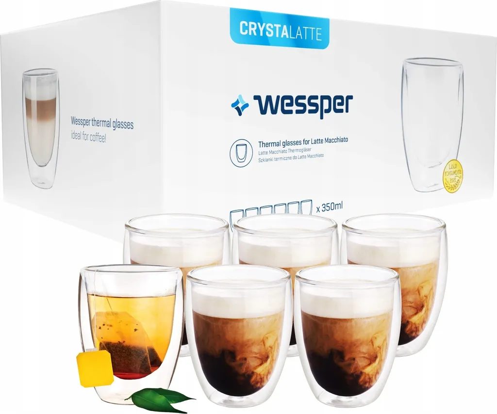 Wessper Latte Macchiato Thermogläser Mit Doppeltem Boden Set 6 X 350 Ml 3 Wessper Latte Macchiato Thermogläser Mit Doppeltem Boden Set 6 X 350 Ml